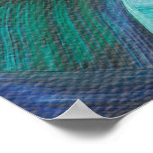 Poster Traits de pinceau abstraits en bleu, sarcelle et v (Coin)