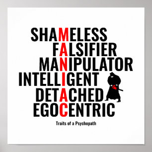 Poster Traits d'un psychopathe