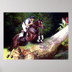 Poster Trakehner Événement Cross Country Horse Portrait