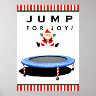 Poster Trampoline Saut du Père Noël