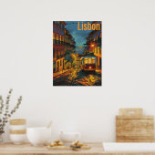 Poster Tramway de Lisbonne en soirée (Cuisine)