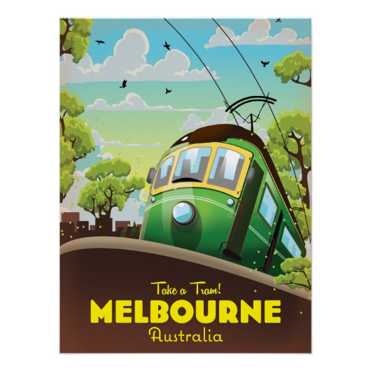 Poster Tramway de Melbourne Australie (Devant)