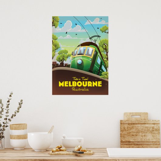 Poster Tramway de Melbourne Australie (Cuisine)