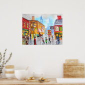Poster Tramway de peinture de rue d'inspiration faible (Cuisine)