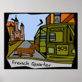 Poster Tramway du quartier français de Dachshund (Devant)