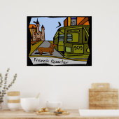 Poster Tramway du quartier français de Dachshund (Cuisine)