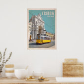Poster Tramway Jaune, Arc De Rue Augusta. Lisbonne, Portu (Cuisine)