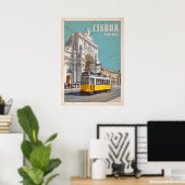 Poster Tramway Jaune, Arche de la Rue Augusta. Lisbonne, (Bureau à domicile)