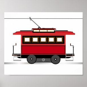 Poster Tramway Streetcar Tramway Kids Décor Imprimer l'af
