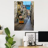 Poster Tramway traditionnel coloré Lisbonne Portugal (Bureau à domicile)