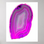 Poster Tranche d'agate magenta polie (Devant)