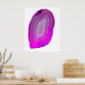 Poster Tranche d'agate magenta polie (Cuisine)