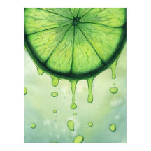 Tranche de Citron Vert Vibrante en Art Aquarelle