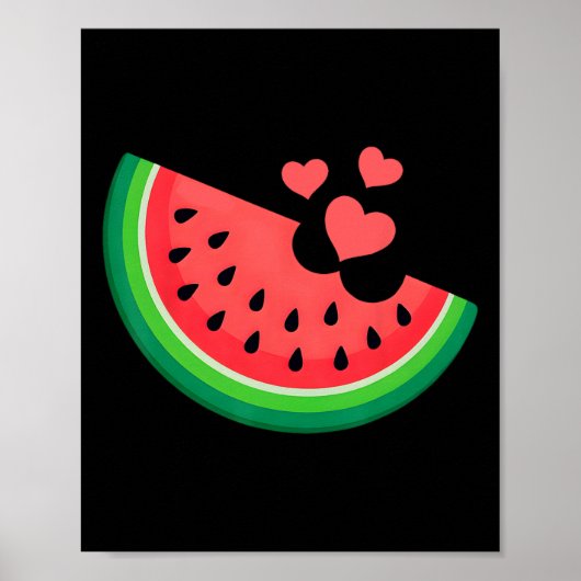 Poster Tranche de pastèque Melon Vacances d'été Pastèque (Devant)