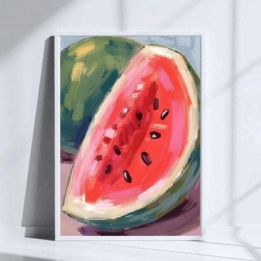 Poster Tranche de pastèque | Peinture aquarelle de fruit