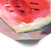 Poster Tranche de pastèque | Peinture aquarelle de fruit (Coin)