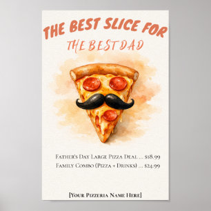Poster Tranche de pizza à l'aquarelle Meilleure tranche F