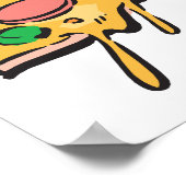 Poster tranche de pizza face heureuse (Coin)