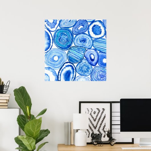 Poster Tranches d'agneau bleu (Bureau à domicile)