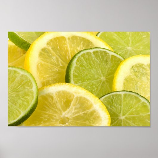 Poster Tranches de citron et de citron vert (Devant)