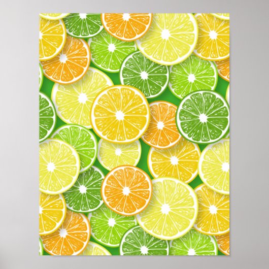 Poster Tranches de fruits citriques pop art 3 (Devant)