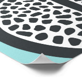 Poster Tranches de grenade : Motif Aqua Noir. (Coin)