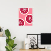 Poster Tranches de pamplemousse rose (Bureau à domicile)