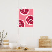 Poster Tranches de pamplemousse rose (Cuisine)