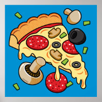 Tranches de pizza avec garnitures