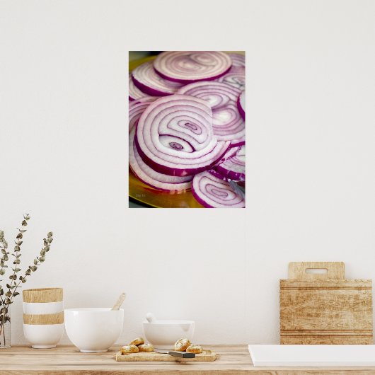 Poster Tranches d'oignon rouge (Cuisine)