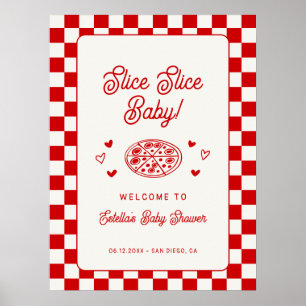 Poster Tranches Tranches Bébé Pizza Baby Shower Bienvenue