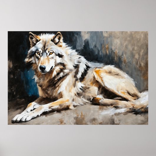 Poster Tranquil Guardian : Portrait paisible du loup (Devant)