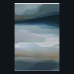 Poster Tranquil Horizon Abstract Landscape<br><div class="desc">This artwork blends sweeping bands of teal, deep blue, muted green, and warm sand tones to create a peaceful, atmospheric landscape. Soft transitions and textured brushwork give the piece a soothing, meditative quality, making it ideal for anyone who loves modern abstract art with a natural, coastal feel. The layered colors...</div>