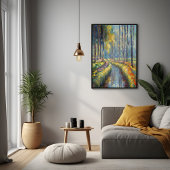 Poster Tranquil River Path Impressionniste Paysage Art