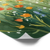 Poster Tranquille Mountain Meadow - Aquarelle Nature Wall (Coin)