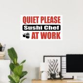 Poster Tranquille S'Il Vous Plaît Sushi Chef Au Travail (Bureau à domicile)