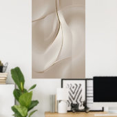Poster "Tranquillité chatoyante" | Art Abstrait beige (Bureau à domicile)