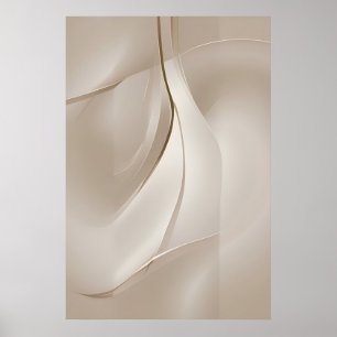 Poster "Tranquillité chatoyante"   Art Abstrait beige