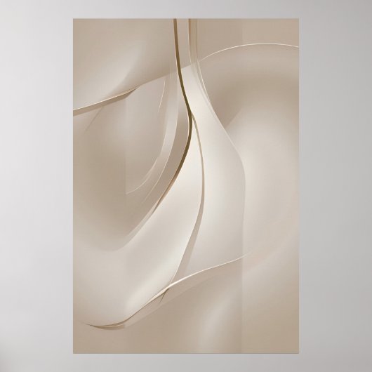 Poster "Tranquillité chatoyante" | Art Abstrait beige (Devant)