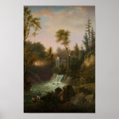 Poster Tranquillité Majestic Cascade Pêche (Devant)