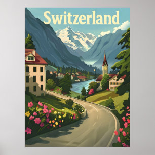 Poster Tranquillité suisse : Lakeside Retreat Alpine