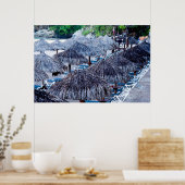 Poster Transats Et Abris De Plage (Cuisine)