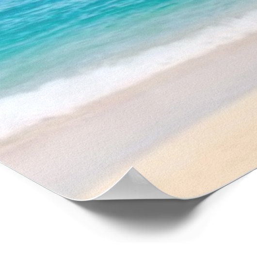 Poster Transats sur la plage de l'océan (Coin)