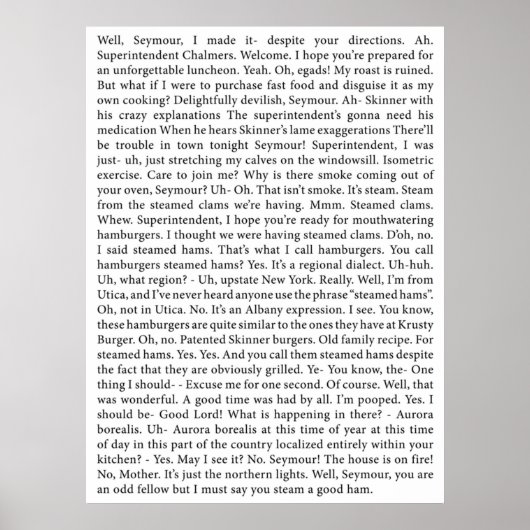 Poster transcription complète des Hams à vapeur (Devant)