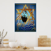 Poster Transférer l'impression bleue Collage (Cuisine)