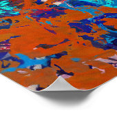 Poster Transformations XXI Rouge bleu Turquoise Abstrait (Coin)