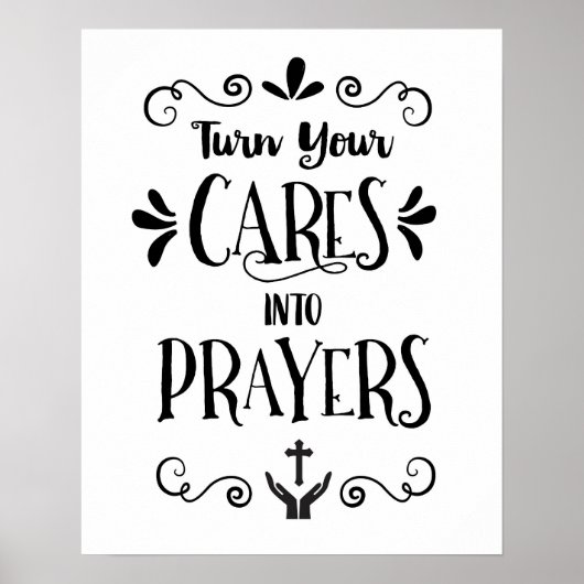 Poster Transformez vos soucis en prières Art Imprimer (Devant)