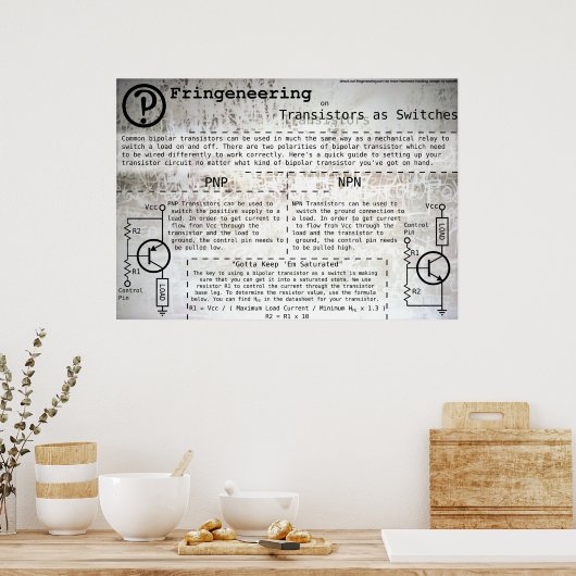 Poster "Transistors As Switches" (Cuisine)