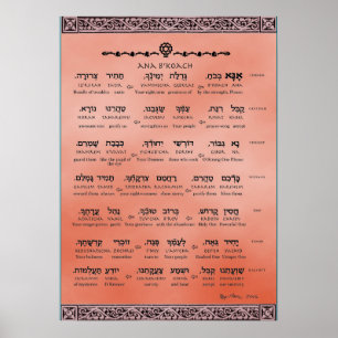 Poster Translittération anglaise de ~ de ~ hébreu de ~