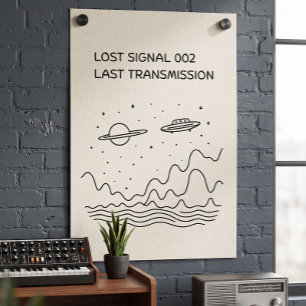 Poster Transmission d'espace perdu rétro-futuriste